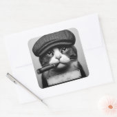 Gato bolchev vierkante sticker (Envelop)