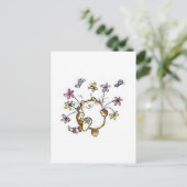 Gato com flores briefkaart (Staand voorkant)
