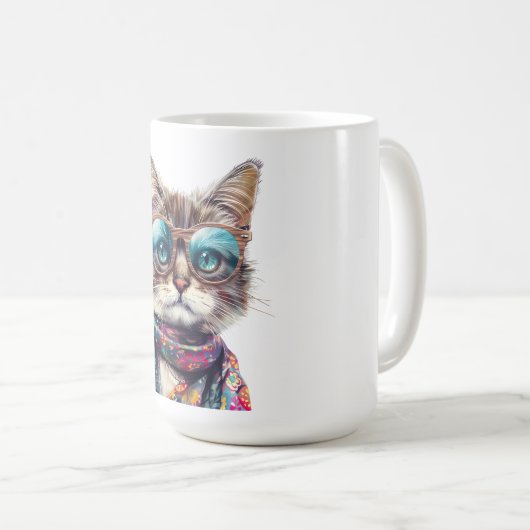 Gato Cool con Lentes Koffiemok (Voorkant rechts)