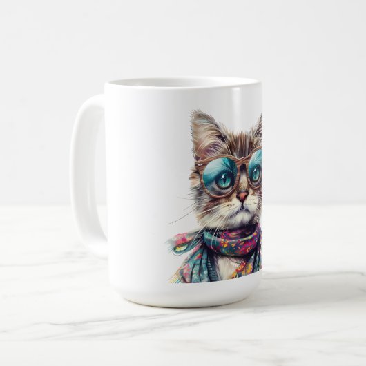 Gato Cool con Lentes Koffiemok (Voorkant links)