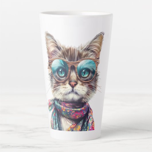  Gato Cool con Lentes  Latte Mok (Voorkant)