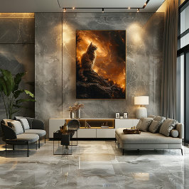 Gato Cósmico: Majestad Felina Bajo las Estrellas Perfect Poster