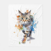 Gato en movimiento: belleza y gracia fleece deken (Voorkant)