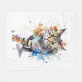 Gato en movimiento: belleza y gracia fleece deken (Voorkant (Horizontaal))