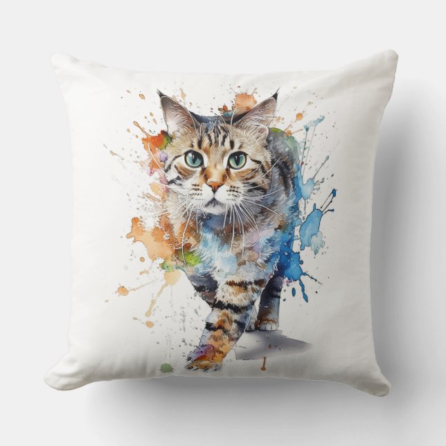  Gato en movimiento: belleza y gracia Kussen (Voorkant)