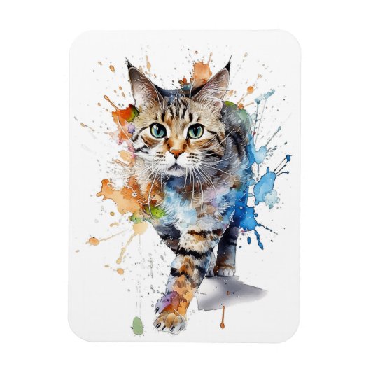 Gato en movimiento: belleza y gracia magneet (Verticaal)