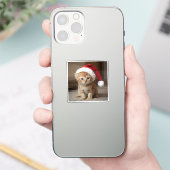Gato fofo em noite de Natal. Sticker (Telefoon)