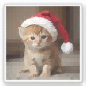 Gato fofo em noite de Natal. Sticker (Voorkant)