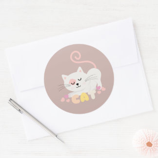 Gato Gris Ronde Sticker