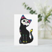 "Gato Muerto" Dia de Los Muertos Cat Briefkaart (Staand voorkant)