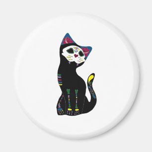 'Gato Muerto' Dia De Los Muertos Cat Magneet