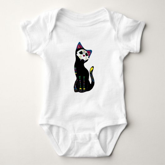 "Gato Muerto" Dia de Los Muertos Cat Romper (Voorkant)