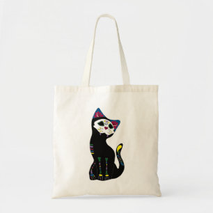 "Gato Muerto" Dia de Los Muertos Style Cat Tas
