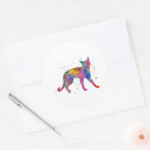 gato,silueta,mascota,infantil,acuarela,animal,feli ronde sticker (Envelop)