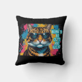 Gato tigrado rebelde con gafas y estilo urbano kussen (Achterkant)