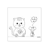 Gato y Ratita, trébol de cuatro hojas Rubberstempel (Afrduk)