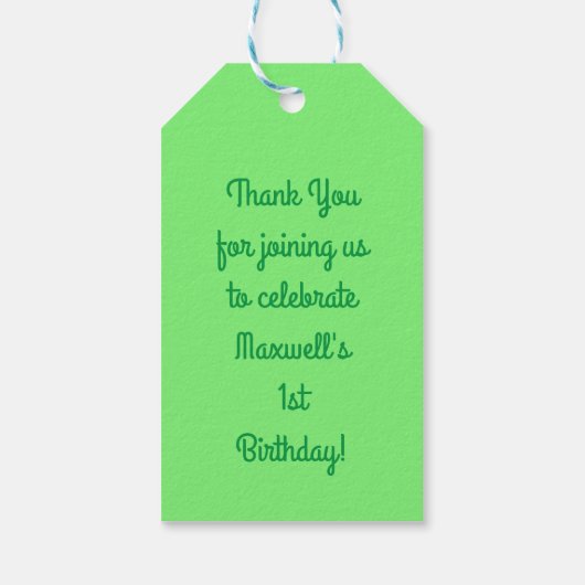 Gator Alligator Crocodile Kinder 1e verjaardag Cadeaulabel (Achterkant)