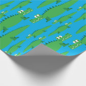 Gator Alligator Crocodile Kinder 1e verjaardag Cadeaupapier (Hoek)