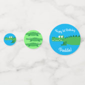 Gator Alligator Crocodile Kinder 1e verjaardag Confetti (Achterkanten)