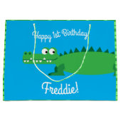 Gator Alligator Crocodile Kinder 1e verjaardag Groot Cadeauzakje (Voorkant)