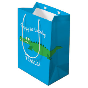 Gator Alligator Crocodile Kinder 1e verjaardag Medium Cadeauzakje