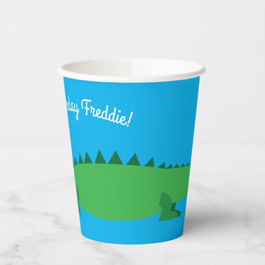 Gator Alligator Crocodile Kinder 1e verjaardag Papieren Bekers (Links)