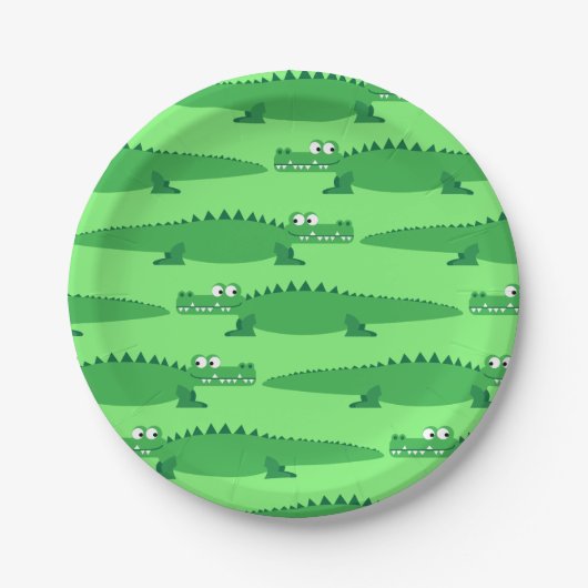 Gator Alligator Crocodile Kinder 1e verjaardag Papieren Bordje (Voorkant)