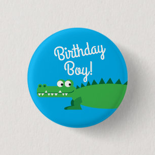 Gator Alligator Crocodile Kinder 1e verjaardag Ronde Button 3,2 Cm