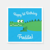 Gator Alligator Crocodile Kinder 1e verjaardag Servet (Voorkant)