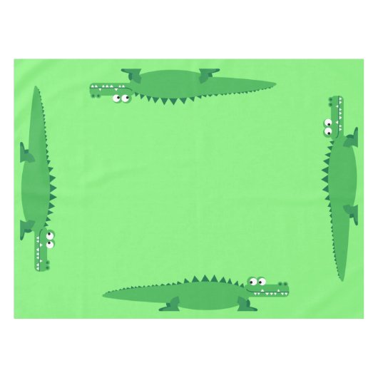 Gator Alligator Crocodile Kinder 1e verjaardag Tafelkleed (Voorkant (Horizontaal))