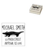 Gator Alligator Crocodile Persoonlijk adres Rubberstempel (Gestempeld)