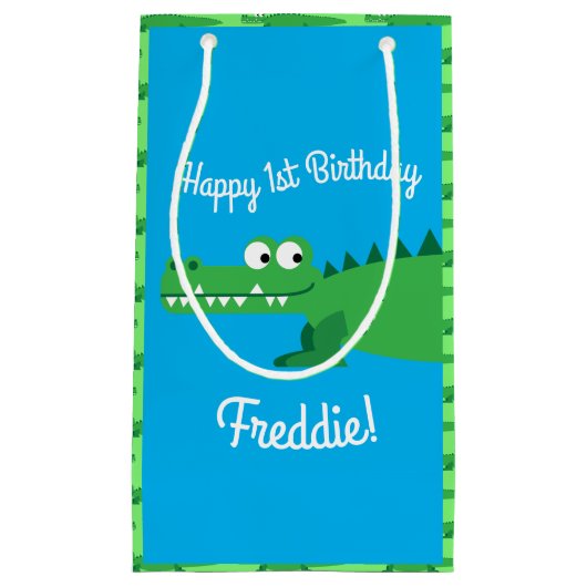 Gator Alligator Crocodile verjaardagsfeestje Klein Cadeauzakje (Voorkant)