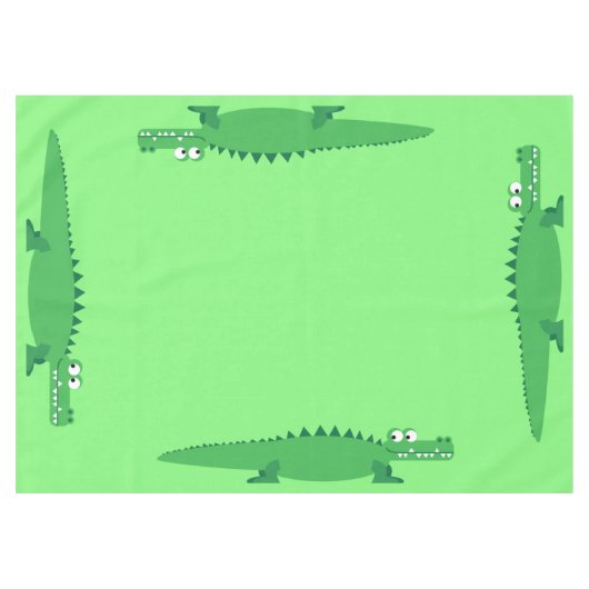 Gator Alligator Crocodile verjaardagsfeestje Tafelkleed (Voorkant (Horizontaal))