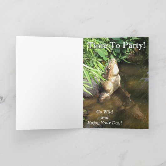 Gator Birthday Party Kaart (Binnen)