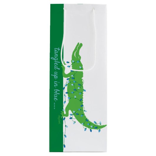 Gator Blues Glossy Wijnfles Gift Bag Wijn Cadeautas (Voorkant)