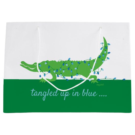 Gator Blues Grote Glanzende Gift Bag Groot Cadeauzakje (Voorkant)