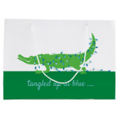 Gator Blues Grote Glanzende Gift Bag Groot Cadeauzakje (Achterkant)