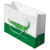 Gator Blues Grote Glanzende Gift Bag Groot Cadeauzakje (Voorkant Gekanteld)