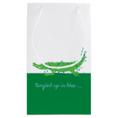 Gator Blues Kleine Glanzende Gift Bag Klein Cadeauzakje (Achterkant)