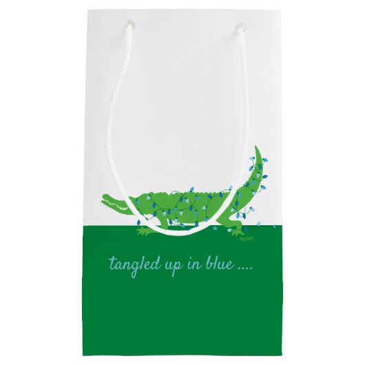 Gator Blues Kleine Glanzende Gift Bag Klein Cadeauzakje (Voorkant)