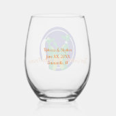 Gator Bruiloft Stemless Wijnglas Zonder Voet (Achterkant)