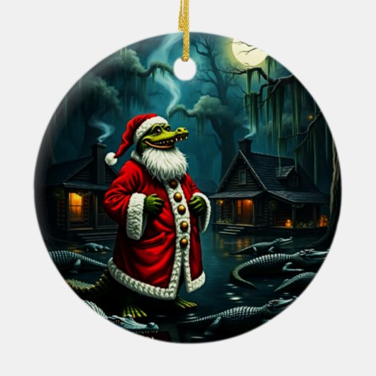 Gator Claus Keramisch Ornament (Achterkant)