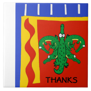 Gator, Dutch Delft Kijk, geef tekst uit Tegeltje