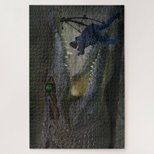 Gator en fotograaf legpuzzel (Verticaal)