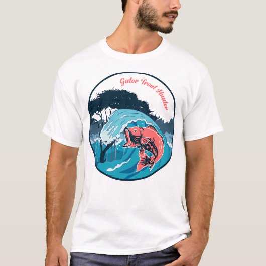 Gator Forel Moeras Jager Vissen T-shirt (Voorkant)