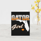 Gator Girl Florida Heart Map Souvenir Gift For Wom Kaart (Gele Bloem)