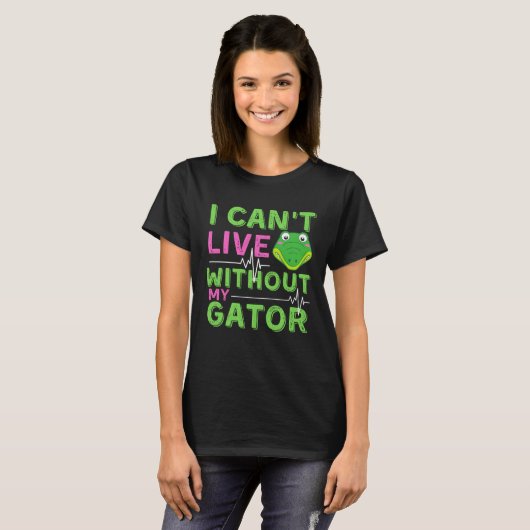 Gator Girls Alligator Print Zoo Kids Gift T-shirt (Voorkant volledig)