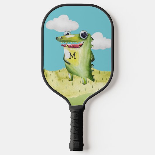 Gator glimlachen met jouw Monogram Initiaal Pickleball Paddle (Achterkant)