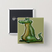 Gator Guy Vierkante Button 5,1 Cm (Voorkant /achterkant)