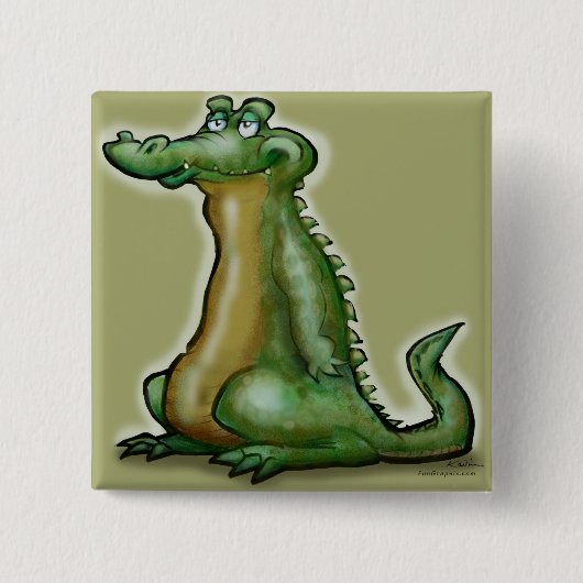 Gator Guy Vierkante Button 5,1 Cm (Voorkant)